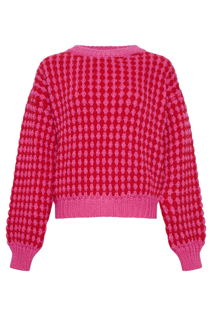 Noella - Strik - Gio Knit Jumper - Pink Red Mix