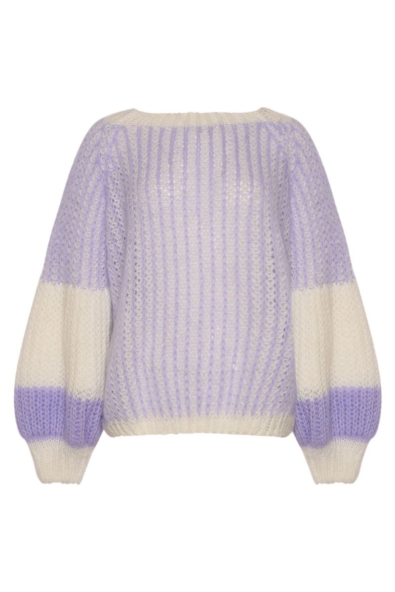 Noella - Strik - Liana Knit Sweater - Lavender/White