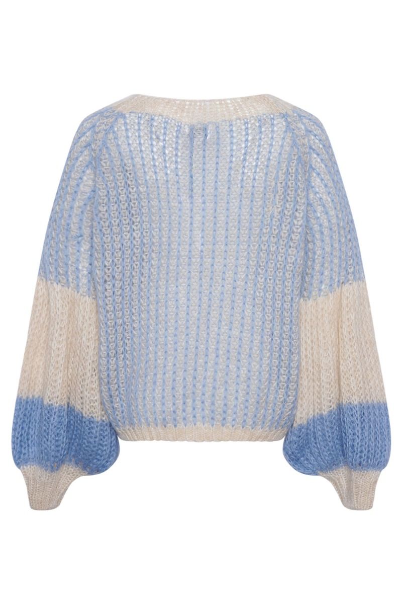 Noella - Strik - Liana Knit Sweater - Dusty Blue Cream