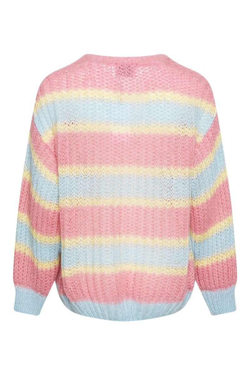 Noella - Cardigan - Pacific Knit Cardigan - Light Blue/Rose Mix