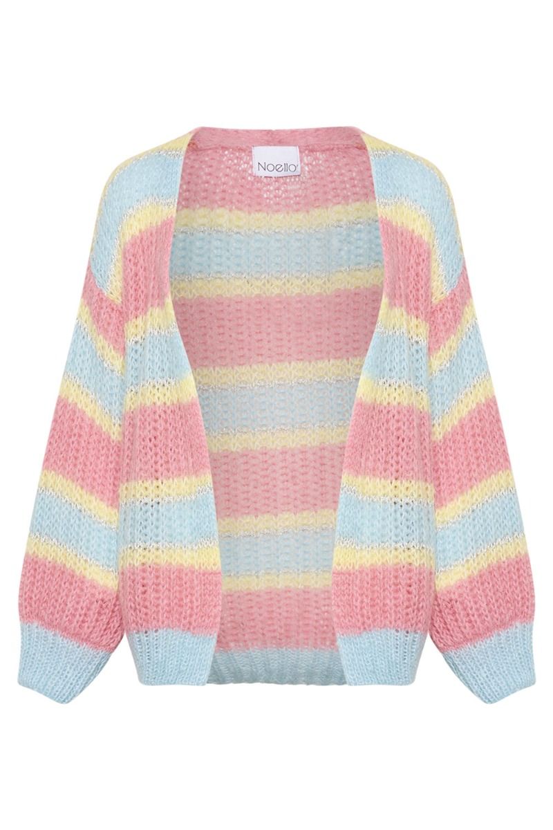 Noella - Cardigan - Pacific Knit Cardigan - Light Blue/Rose Mix