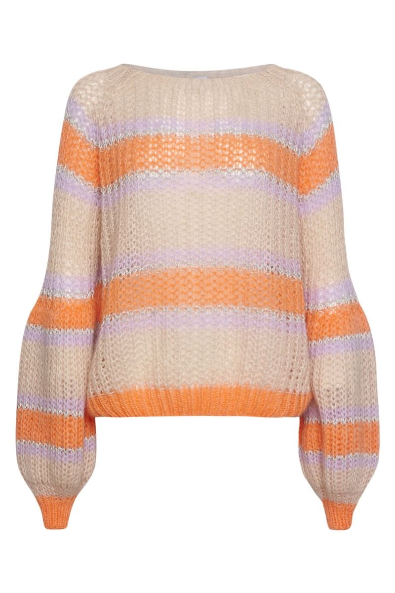 Noella - Strik - Pacific Knit Sweater - Apricot/Lavender Mix