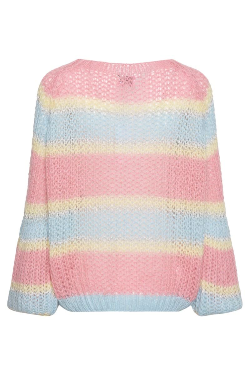Noella - Strik - Pacific Knit Sweater - Light Blue/Rose Mix