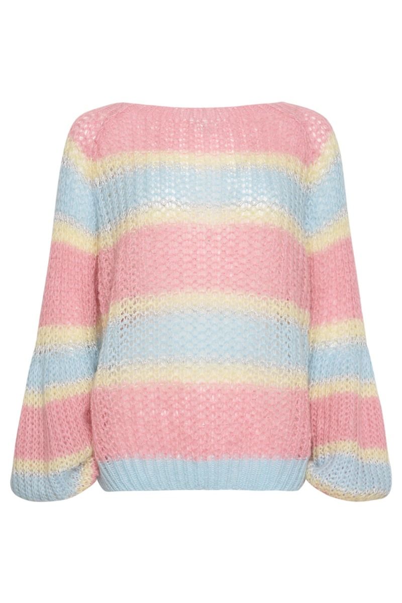 Noella - Strik - Pacific Knit Sweater - Light Blue/Rose Mix