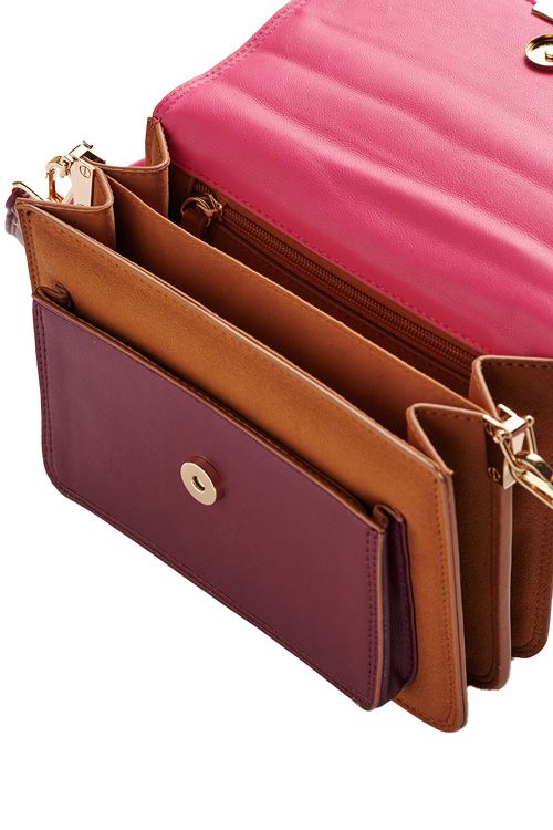 Noella - Taske - Bella Bag - Deep Pink/Tan/Burgundy