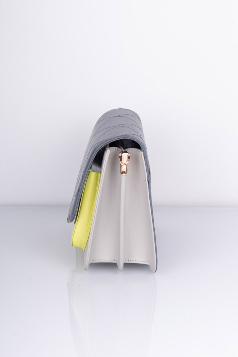 Noella - Taske - Blanca Multi Compartment Bag - Dark Grey/Lime Green lak/Grey