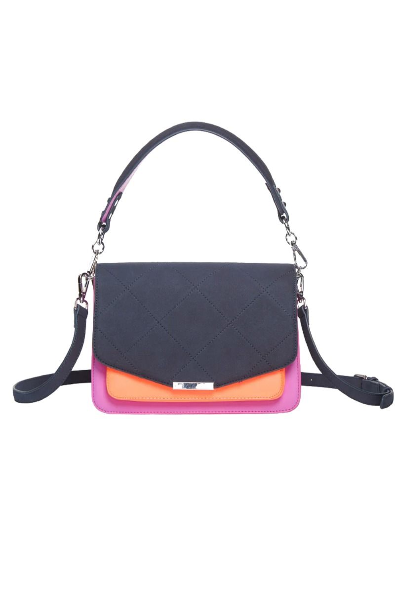 Noella - Taske - Blanca Multi Compartment Bag - Navy/Neon Orange/Fuscia 