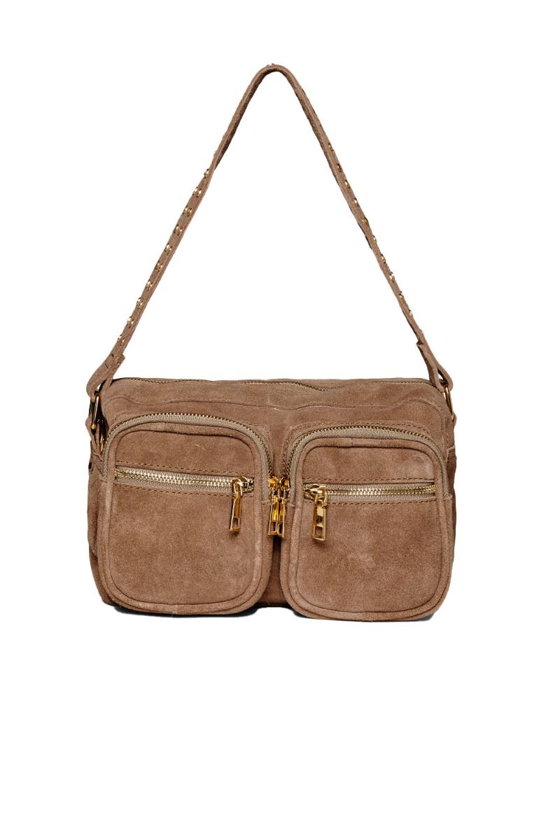 Noella - Taske - Celina Bag - Real Suede W. Gold Taupe