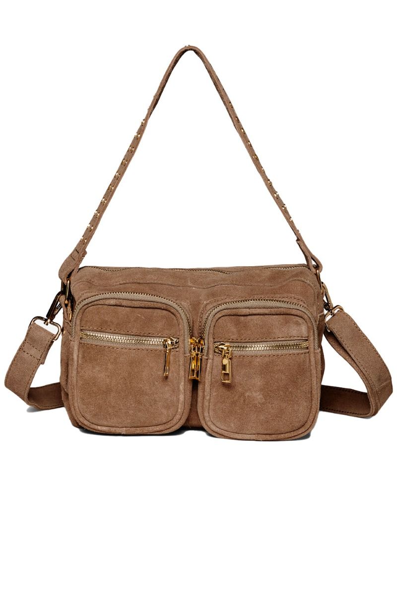 Noella - Taske - Celina Bag - Real Suede W. Gold Taupe