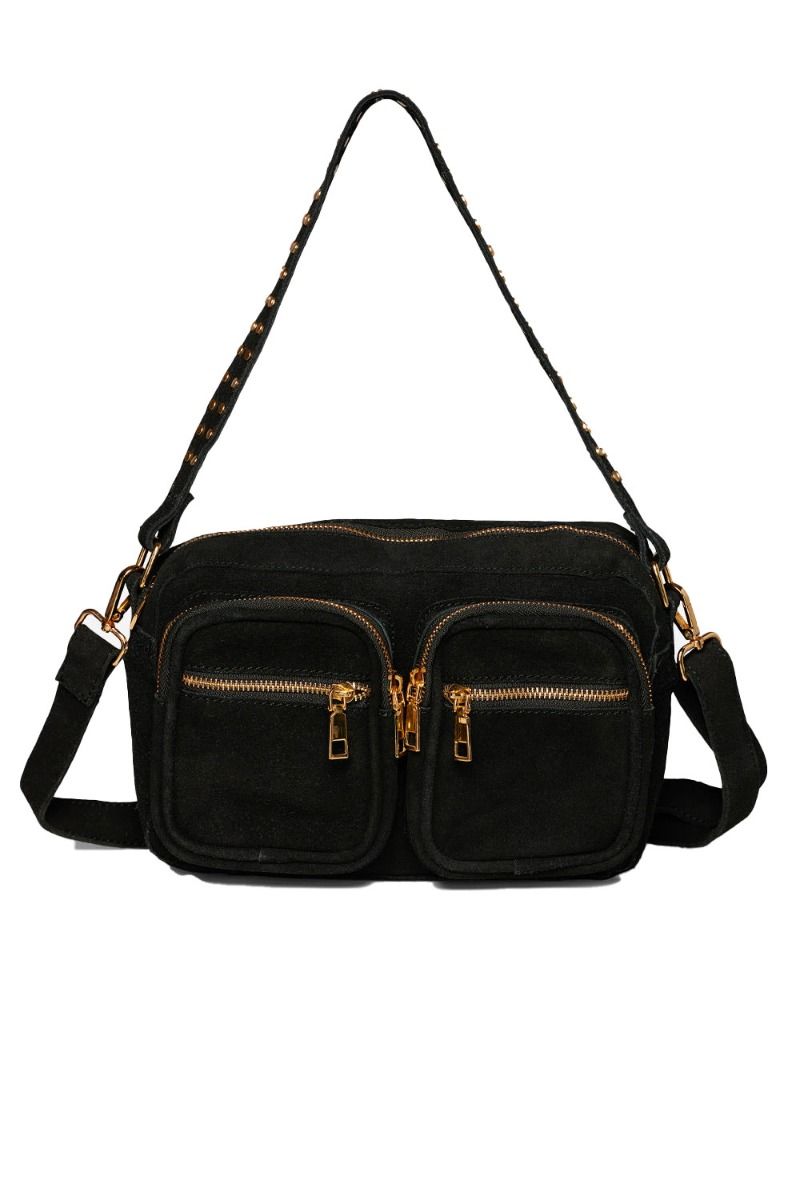 Noella - Taske - Celina Bag - Real Suede W. Gold Black