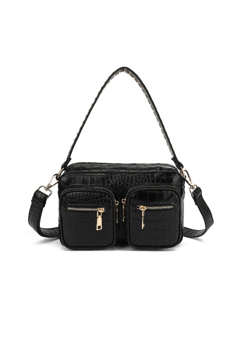 Noella - Taske - Celina Bag w. Gold - Black Croc