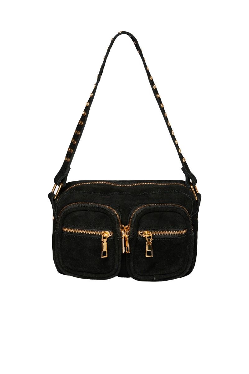 Noella - Taske - Kendra Bag - Real Suede W. Gold Black