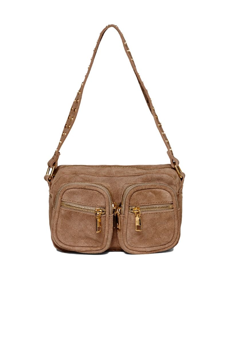 Noella - Taske - Kendra Bag - Real Suede W. Gold Taupe