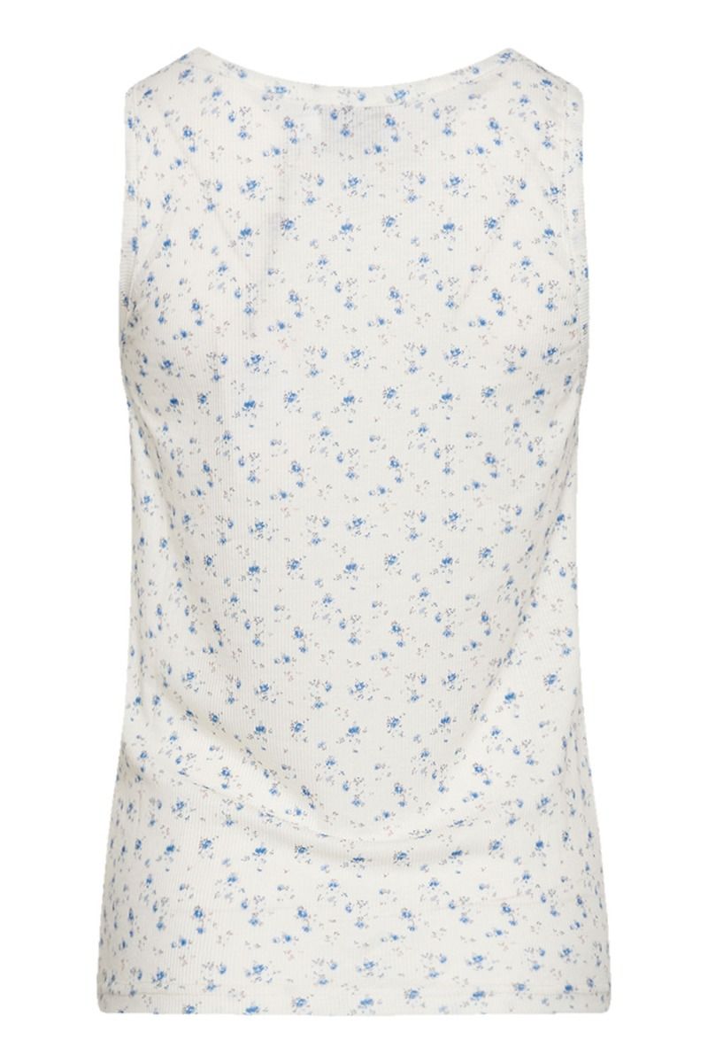 Noella - Top - Riju Tanktop - Cream/Blue Flower