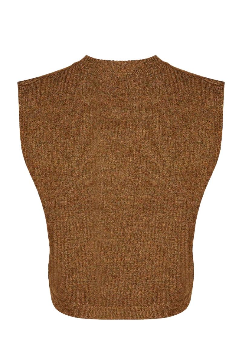 Noella - Vest - Frenchie Knit Vest - Army Melange