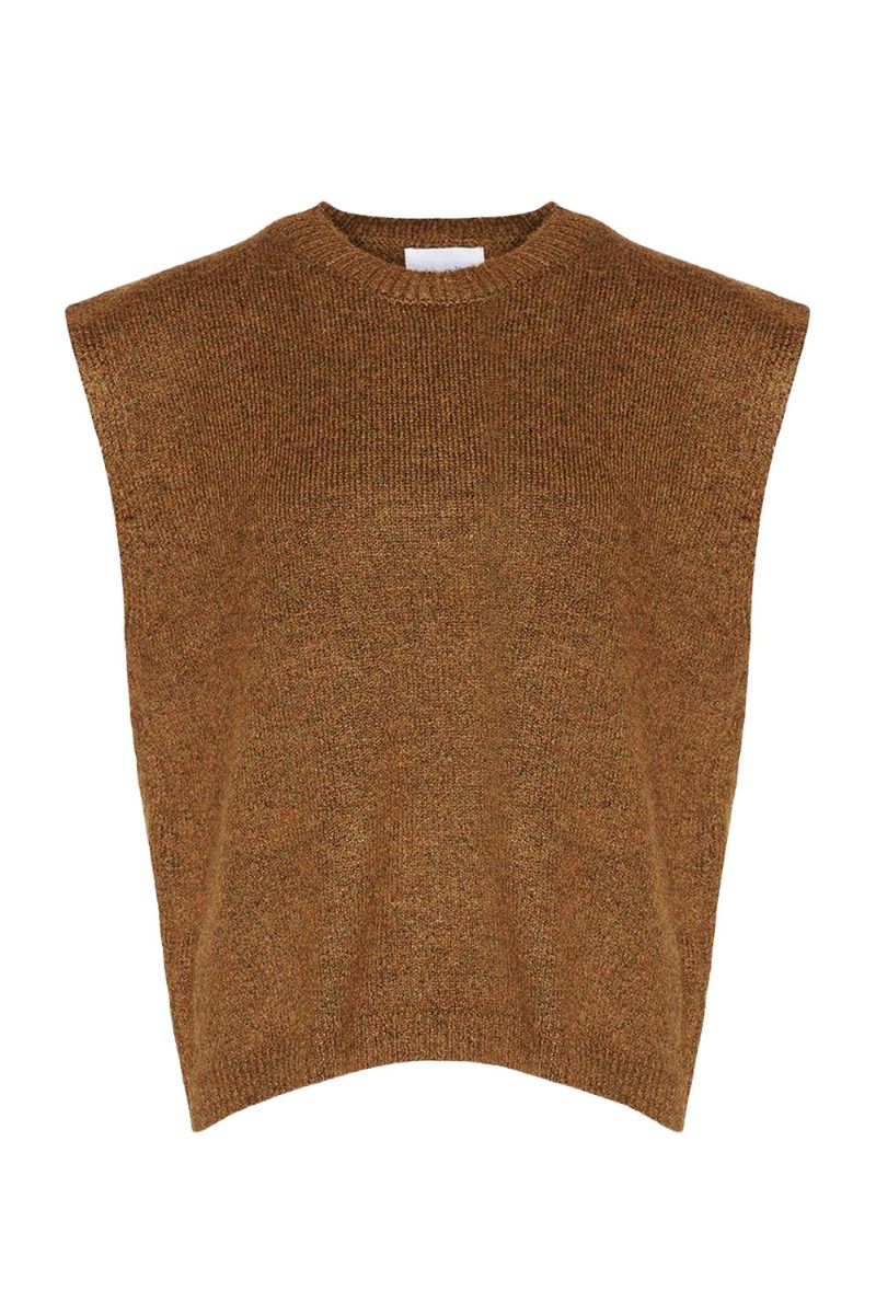 Noella - Vest - Frenchie Knit Vest - Army Melange