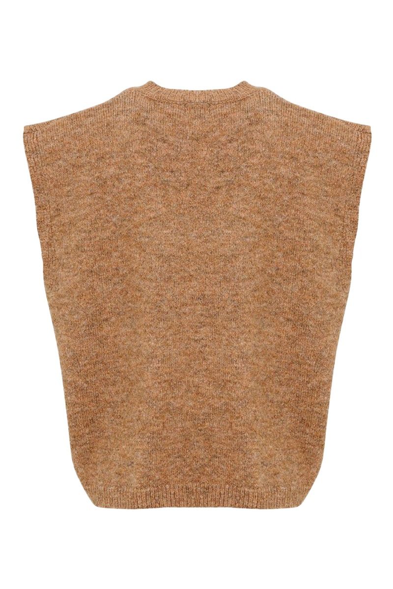 Noella - Vest - Frenchie Knit Vest - Camel Melange