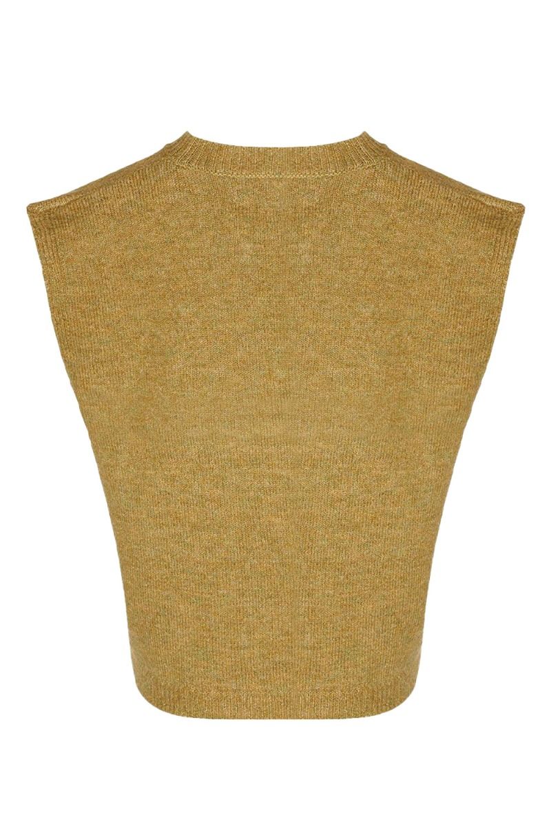 Noella - Vest - Frenchie Knit Vest - Mustard Melange