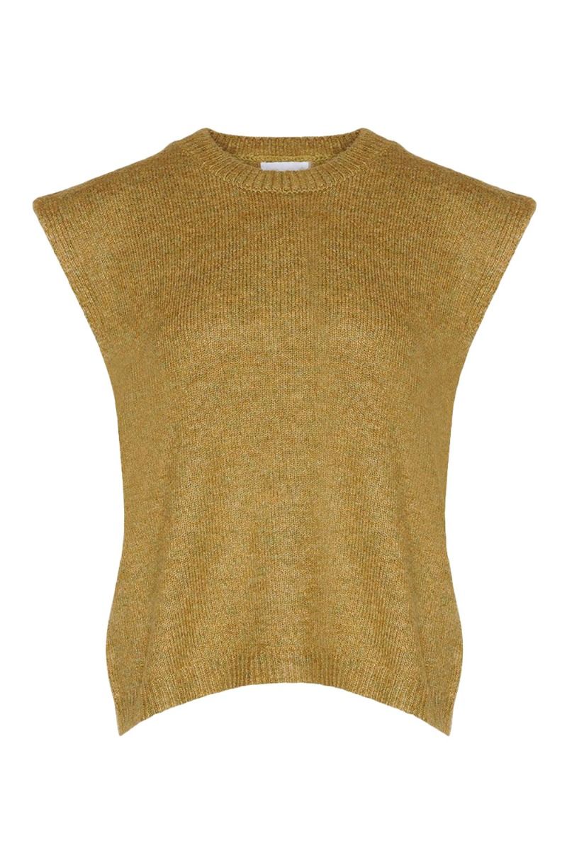 Noella - Vest - Frenchie Knit Vest - Mustard Melange