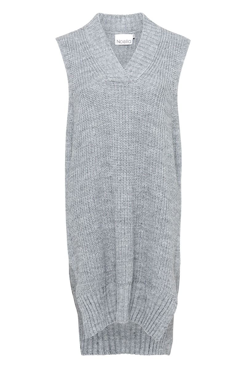 Noella - Vest - Louis Slipover V-neck - Light Grey Melange