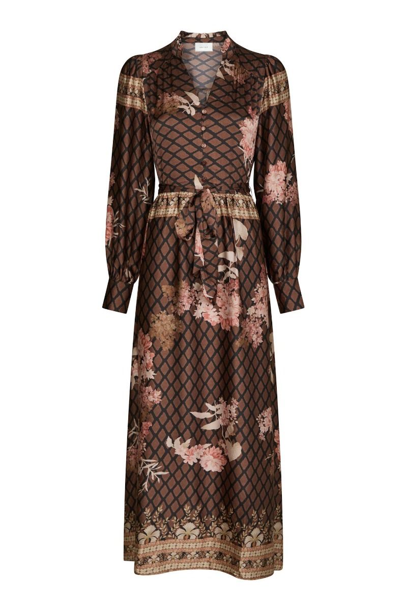 Neo Noir - Kjole - Nova Botanical Border Dress - Black