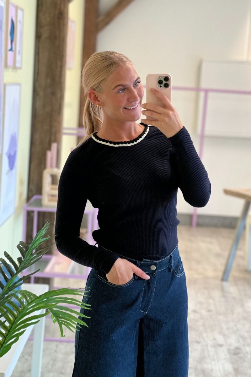 Nümph - Bluse - Nupippa LS Tee - Dark Sapphire