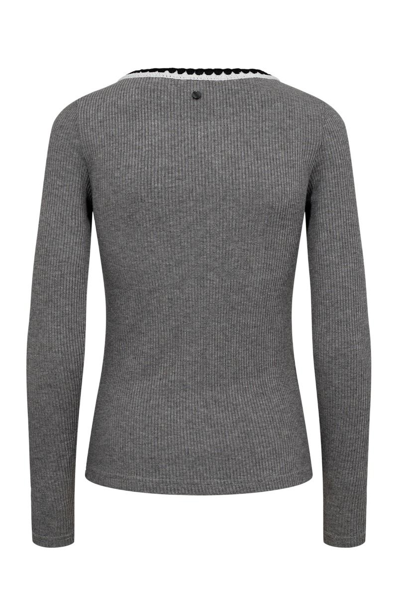 Nümph - Bluse - NU Pippa LS Tee - Medium Grey mel