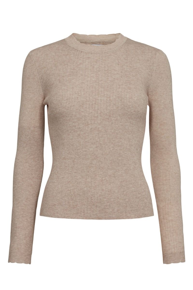 Nümph - Bluse - Nuroa O-Neck Pullover - Sesame Melange