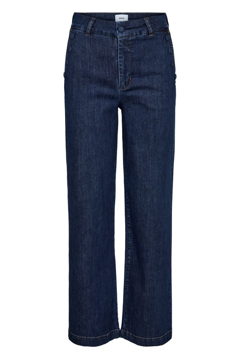 Nümph - Bukser - Nuamber W/Bottons Long - Dark Blue Denim