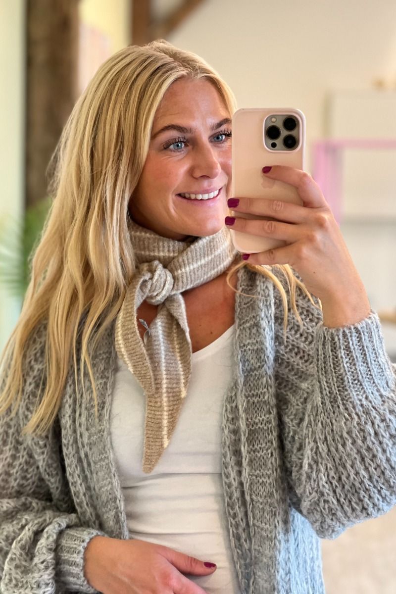 Nümph - Halstørklæde - NU Tally Mini Knit Scarf - Sesame Melange