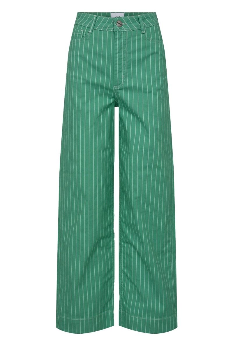 Nümph - Jeans - Nuparis Cropped Jeans - Green stripe/Green Spruce