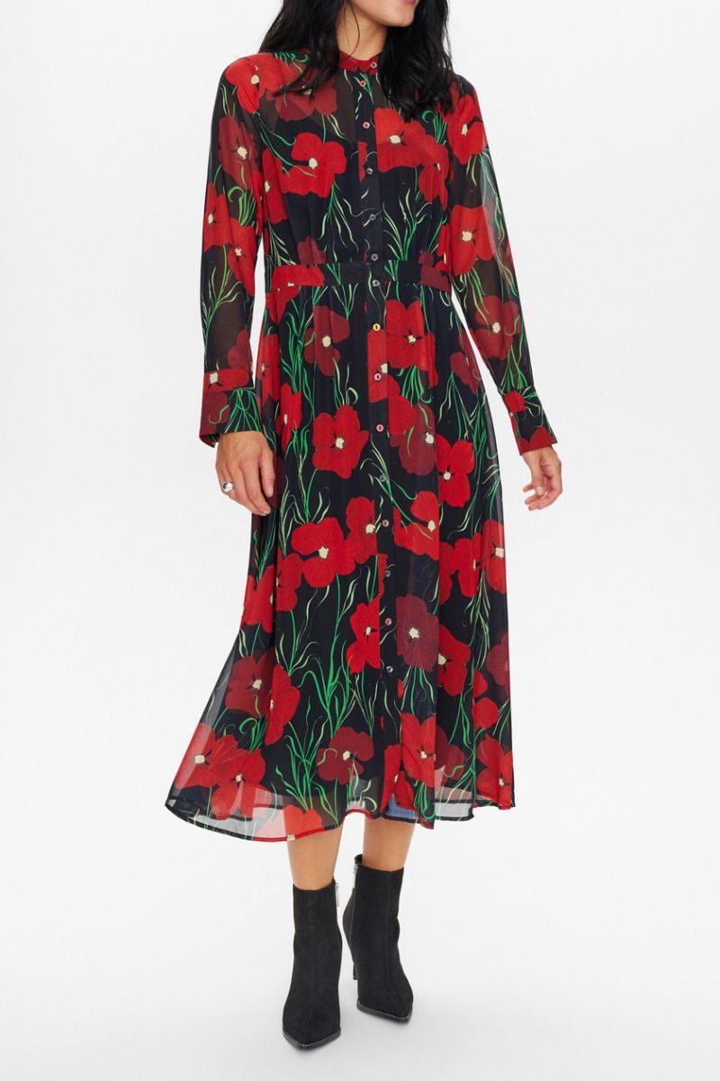 Nümph - Kjole - Nu Kyndall New Dress - Fiery Red