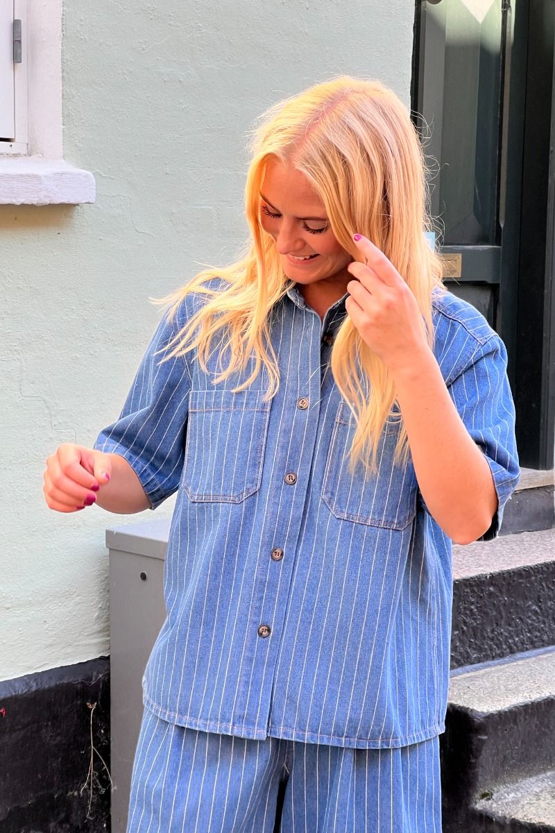 Nümph - Skjorte - Nulucie Shirt - Dark Blue Denim