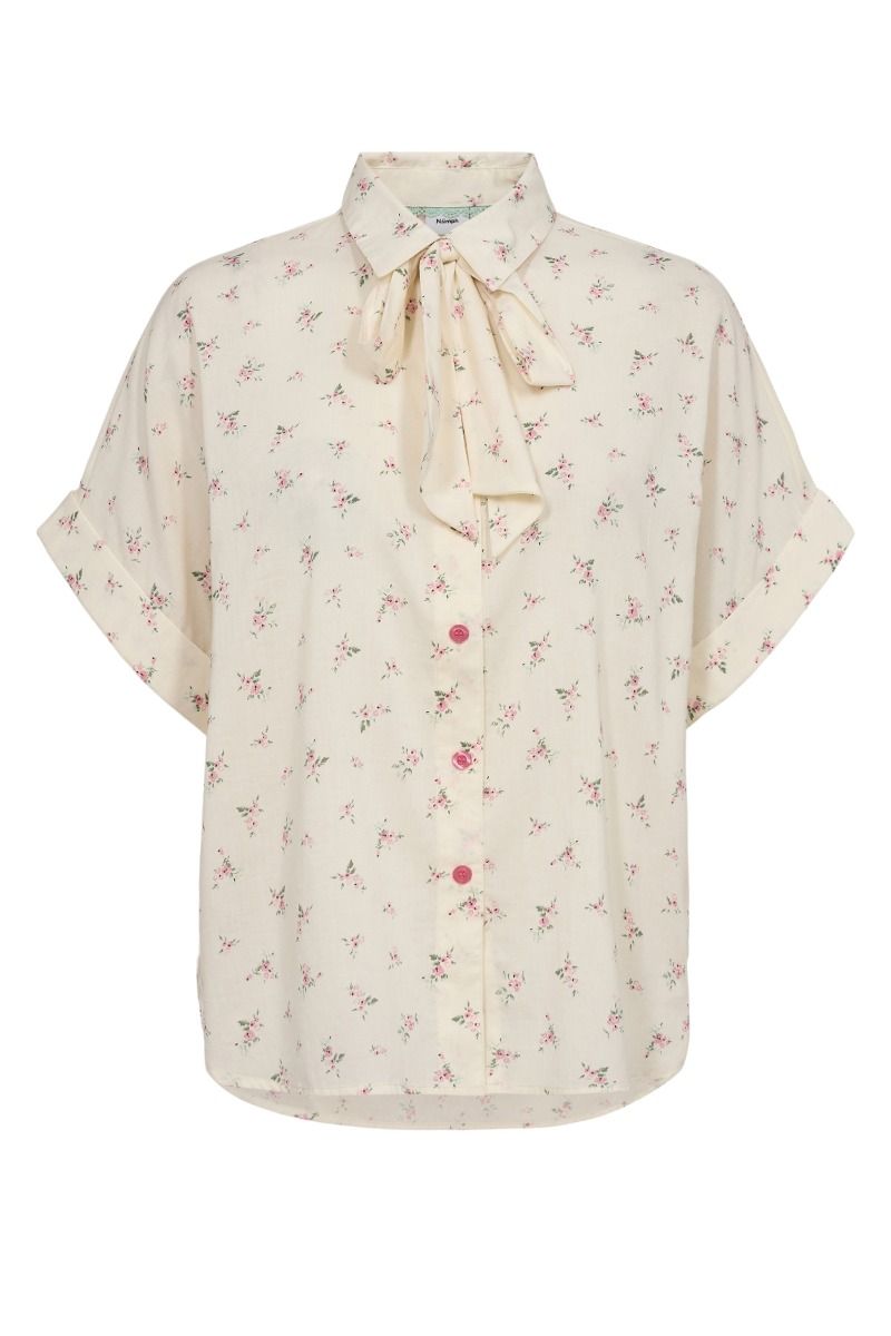 Nümph - Skjorte - NU Luliana SS Bow Shirt - Pristine