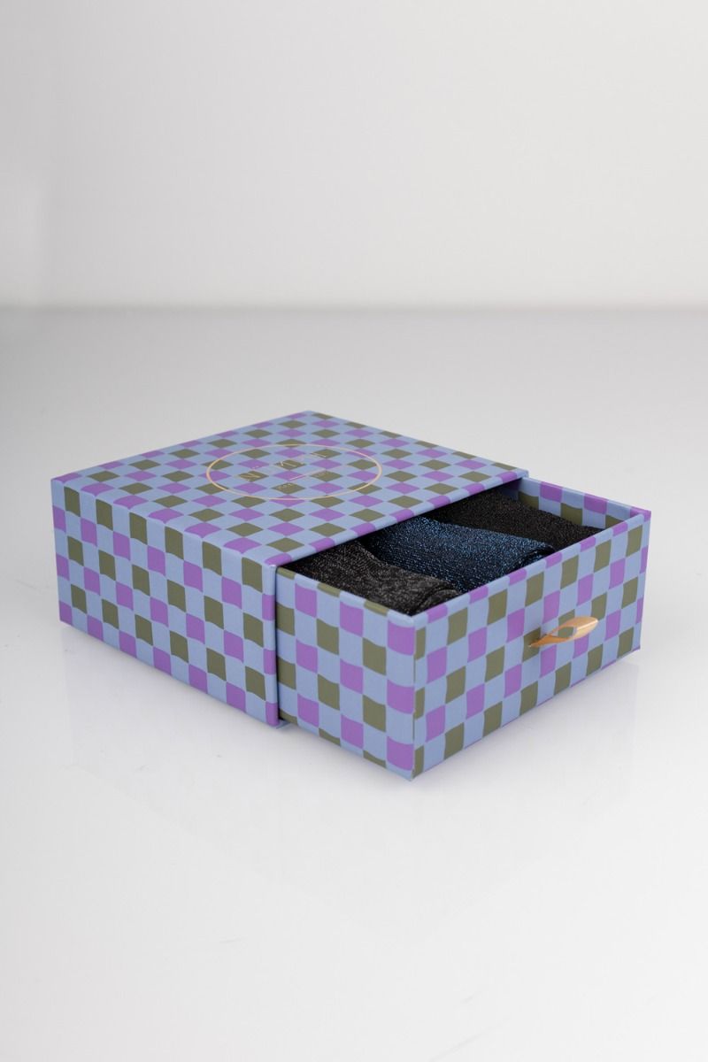 Nümph - Strømper - Nukingcity Basic Glitter Socks - Glitter Black/Grey/Navy