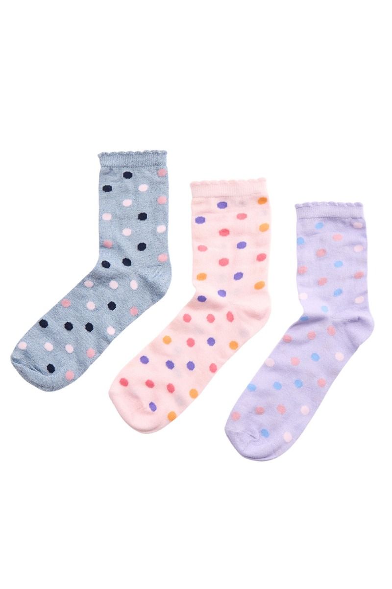 Nümph - Strømper - Dotea 3-Pack Socks -Lilla/Lyserød/Blå Prikker 