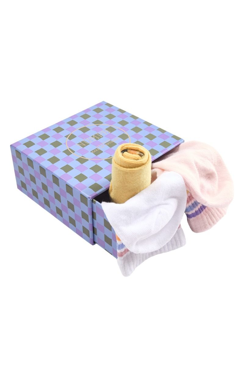 Nümph - Strømper - Tennisia 3-Pack Socks - Hvid/Lyserød/Gul