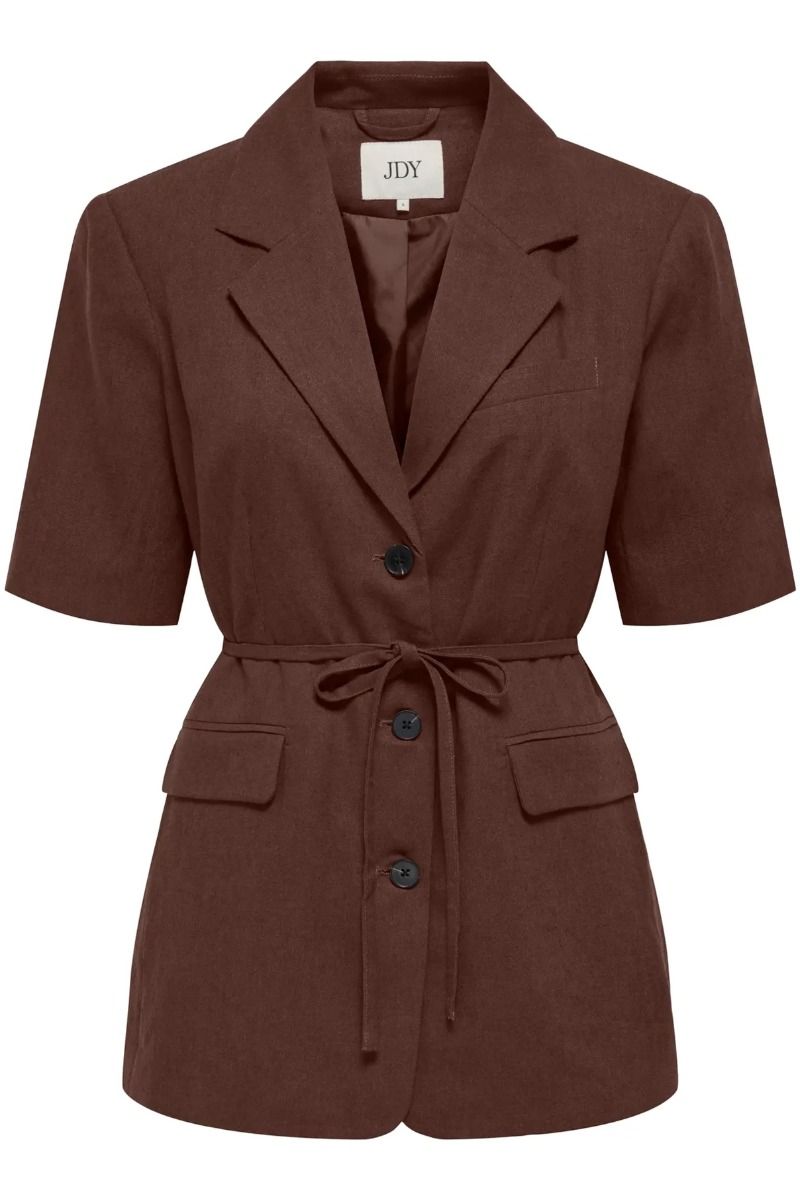 JDY - Blazer - Naomi Linen S/S Belt Blazer - Chicory Coffee (Levering midt april)