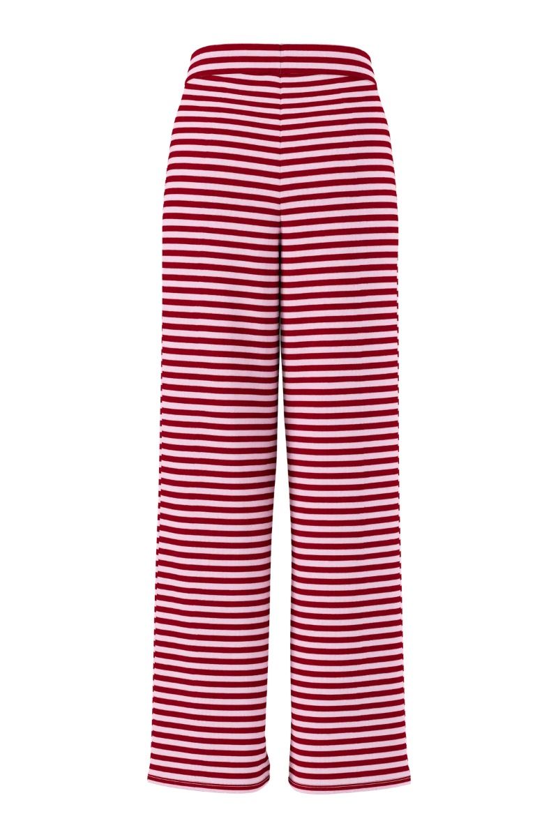 Pieces - Bukser - Laya MW Wide Pants - Goji Berry/Pink Tulle