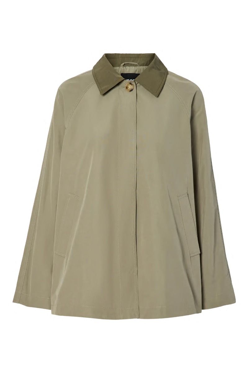 Pieces - Jakke - Vilma LS A-Shape Trenchcoat - Overland Trek/Kalamata Collar