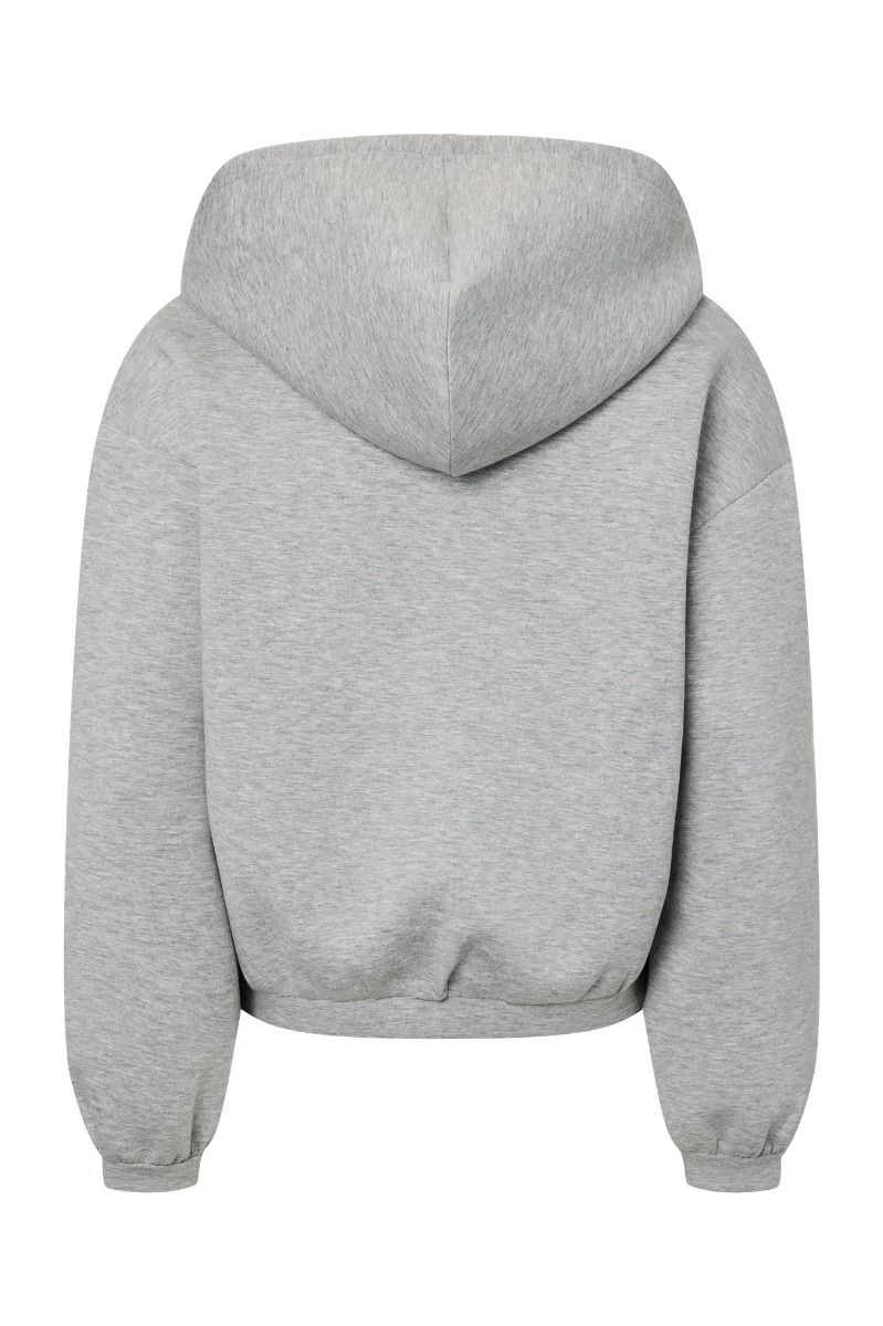 Pieces - Sweatshirt - Bucuba LS Zipper Scuba Hoodie - Light Grey Melange