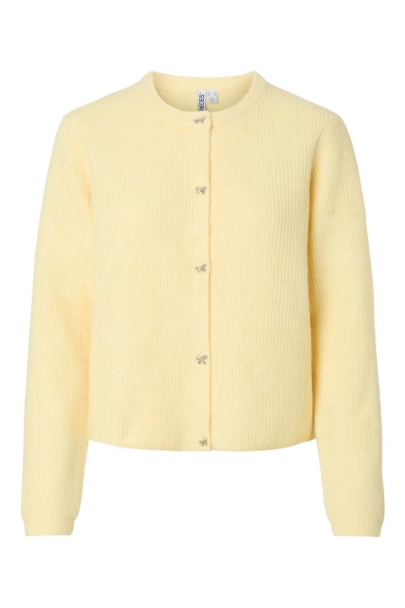 Pieces - Cardigan - Silly Ls O-Neck Knit Cardigan - French Vanilla