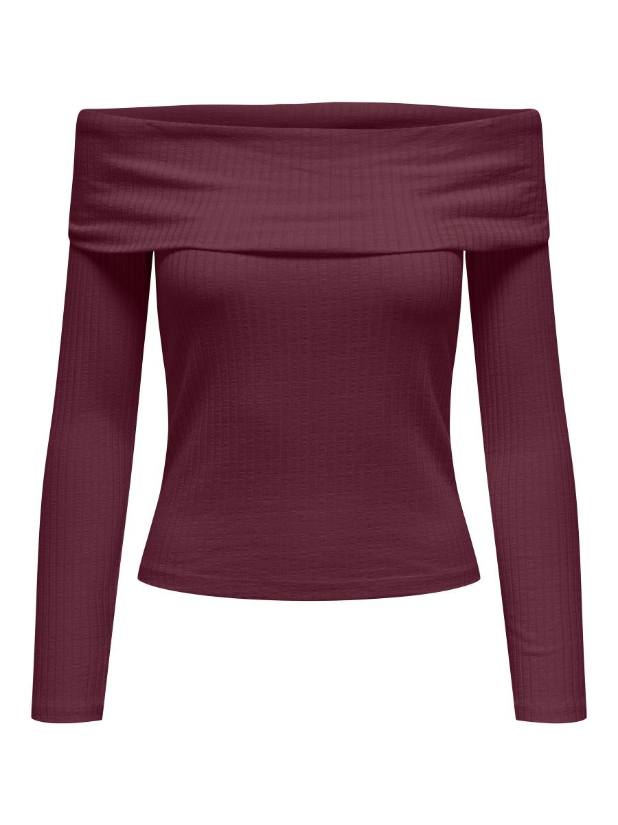 JDY - Top - Jdy Fransiska L/S Off Shoulder Top - Fig