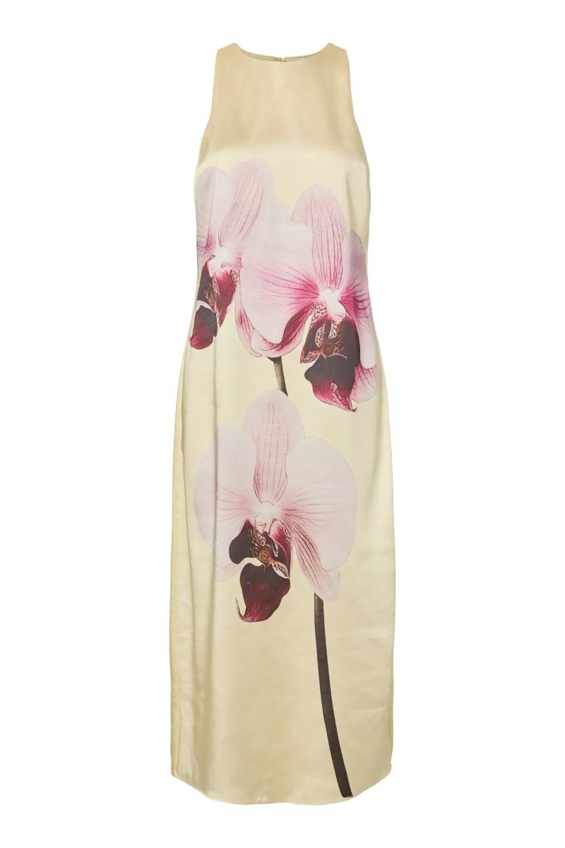 Y.A.S - Kjole - Orchida Satin Long Dress S. SHOW - Anise Flower Orchida (Levering midt maj)