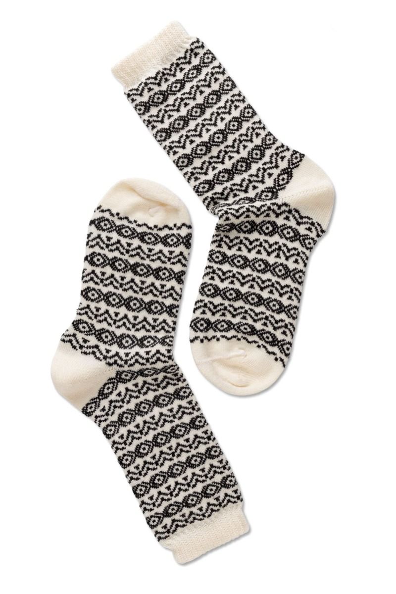 Oroblu - Strømper - Note Woman Wool Pattern - Off White/Black