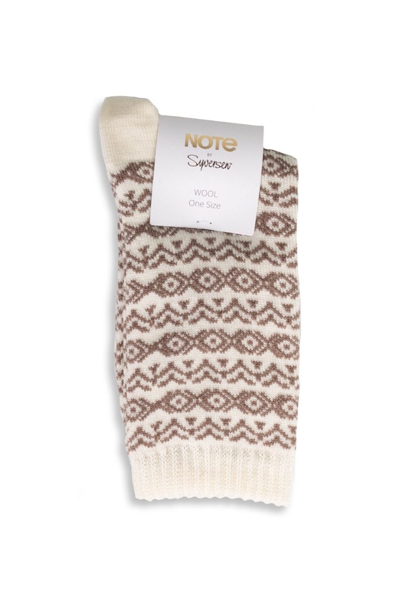 Oroblu - Strømper - Note Woman Wool Pattern - Off White/Beige