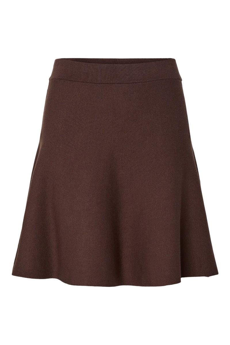 Y.A.S - Nederdel - Fonny HW Knit Skirt - Chocolate Brown