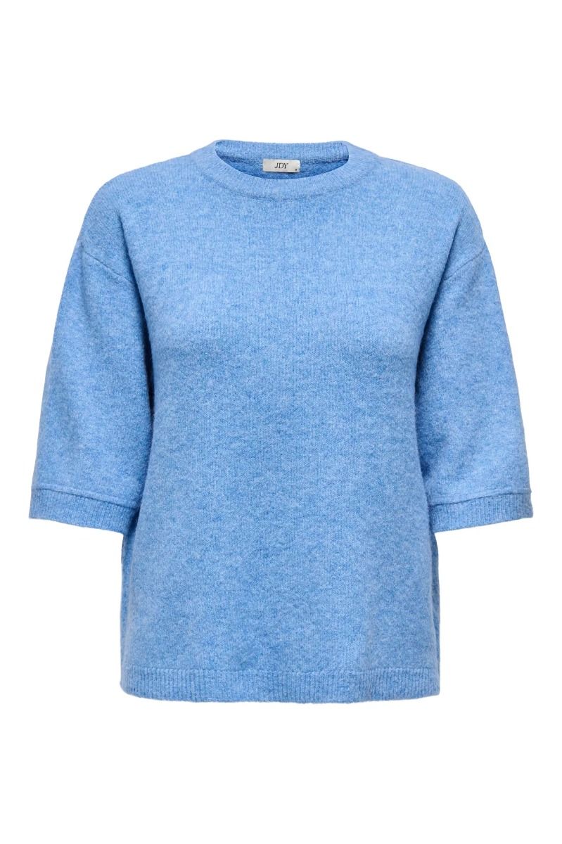 JDY - Strik - Sonja S/S O-Neck Pullover - Provence Melange