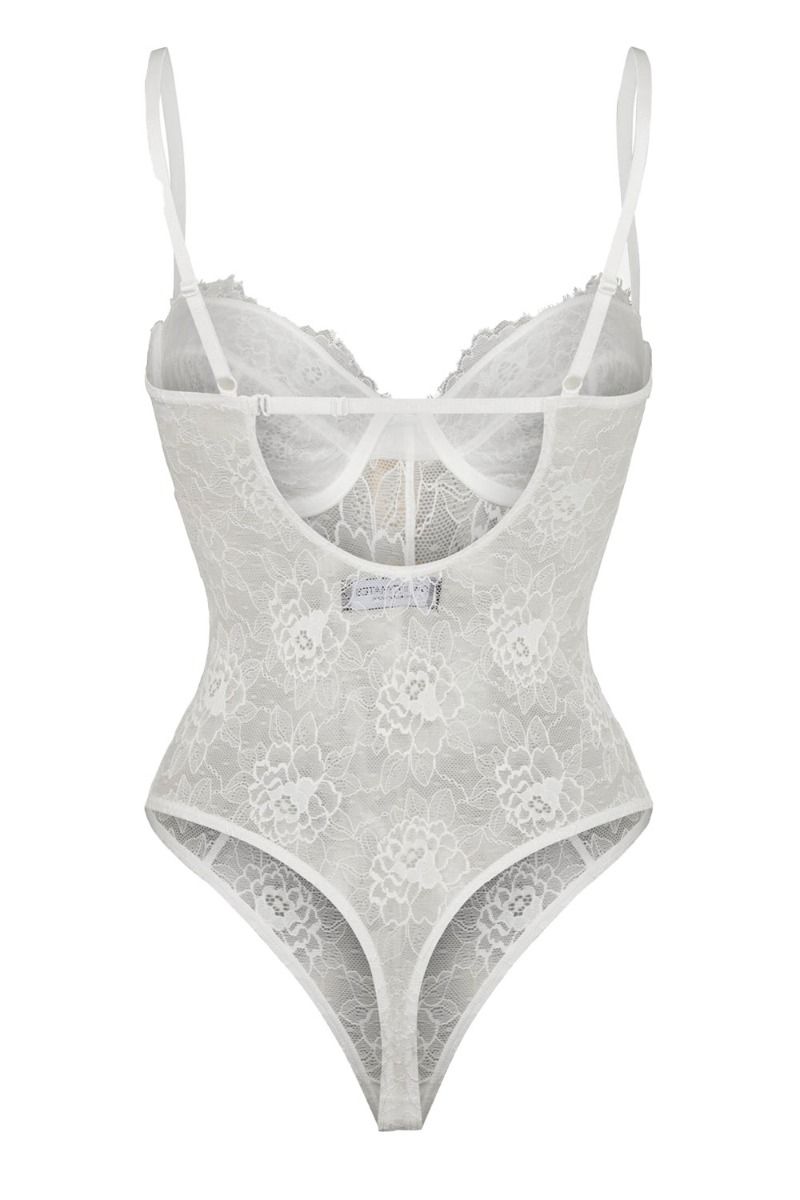 OW Collection - Bodystocking - Layce Bodysuit - White