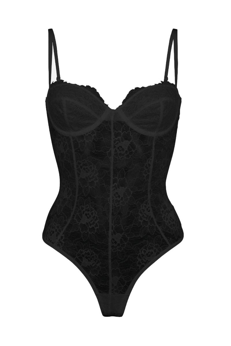 OW Collection - Bodystocking - Layce Bodysuit - Black Caviar